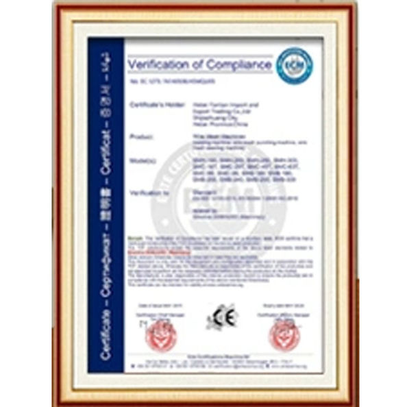 चीन Dongguan Zhaoyi Hardware Products Co., LTD. प्रमाणपत्र